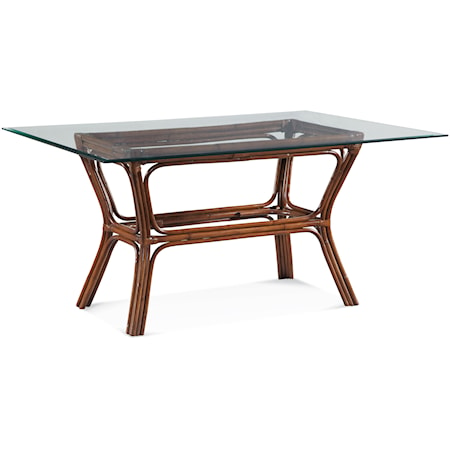 Trellis 44" x 78" Rectangular Glass Top Dining Table