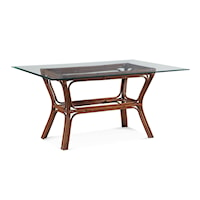 Tropical Dining Table with Glass Top