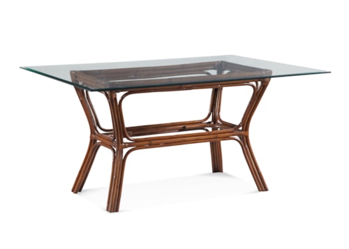 Tropical Dining Table with Glass Top