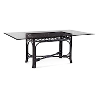Tropical Rectangular Dining Table with Glass Top