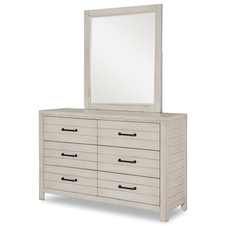 Dresser and Mirror Set