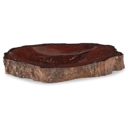 Large Red Petrified Bowl