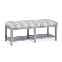 Transitional Upholstered Bench with Lower Shelf