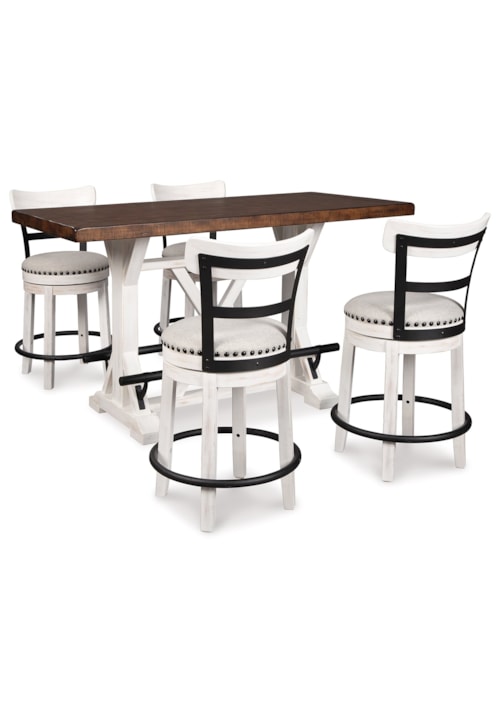 Counter Height Dining Table and 4 Barstools