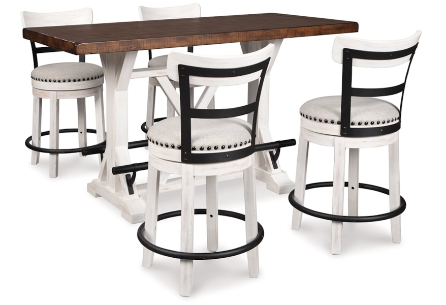 Valebeck Counter Height Dining Table and 4 Barstools Furniture and More Dining Set