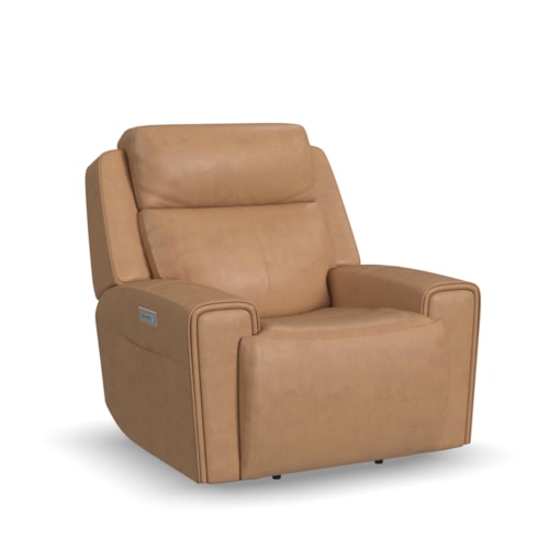 Transitional Power Recliner with Power Headrest & Lumbar