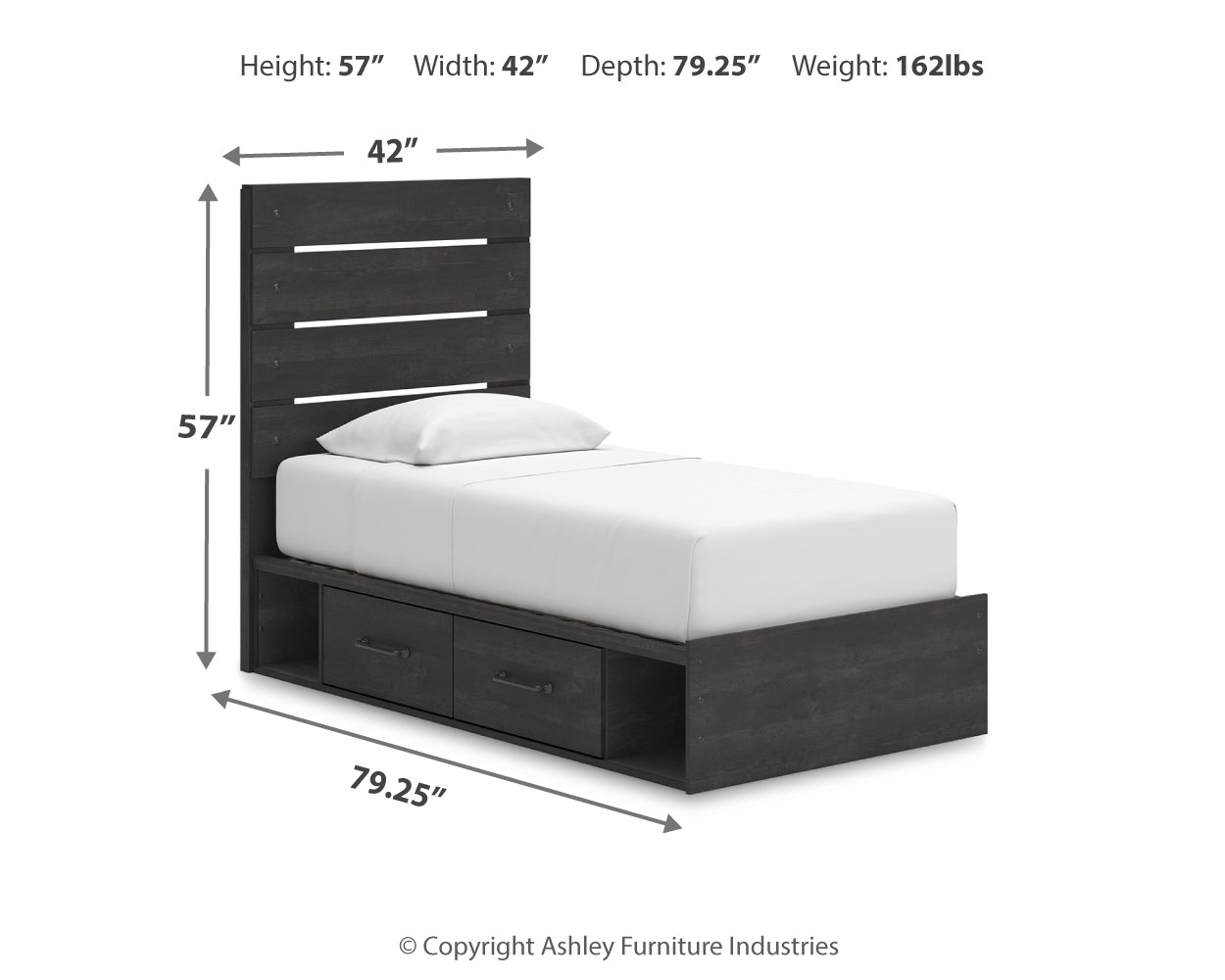 Twin Panel Storage Bed