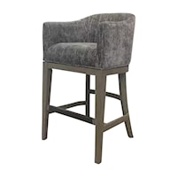 Contemporary Upholstered Swivel Barstool