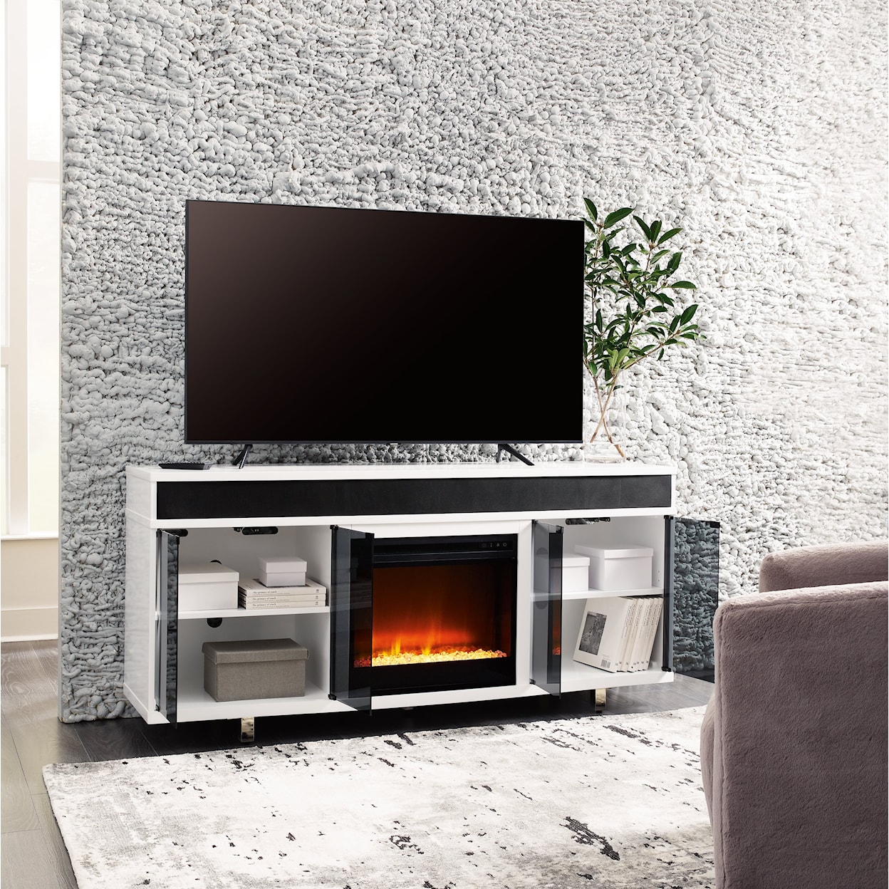 Signature Design by Ashley Gardoni 72" TV Stand with Electric Fireplace