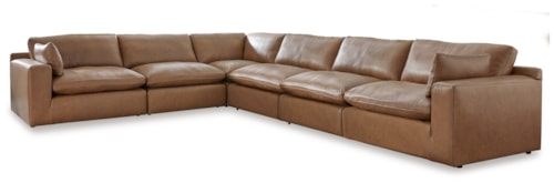 Leather Match 6-Piece Sectional