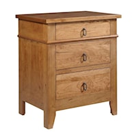 Transitional 3-Drawer Nightstand in Autumn Wheat Finish