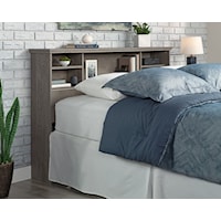Transitional Full/Queen Storage Headboard with Adjustable Shelving