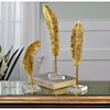Uttermost Accessories - Statues and Figurines Feathers Gold Sculpture S/3