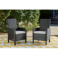 Set of 2 Arm Chairs with Cushion