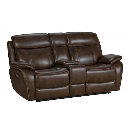 Casual Power Reclining Console Loveseat with USB