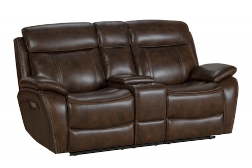 Casual Power Reclining Console Loveseat with USB