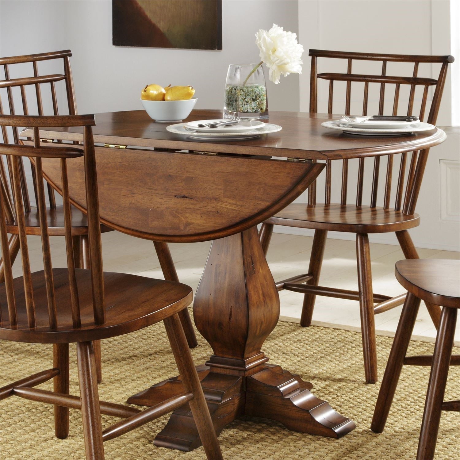 Liberty Furniture Creations Drop Leaf Pedestal Table