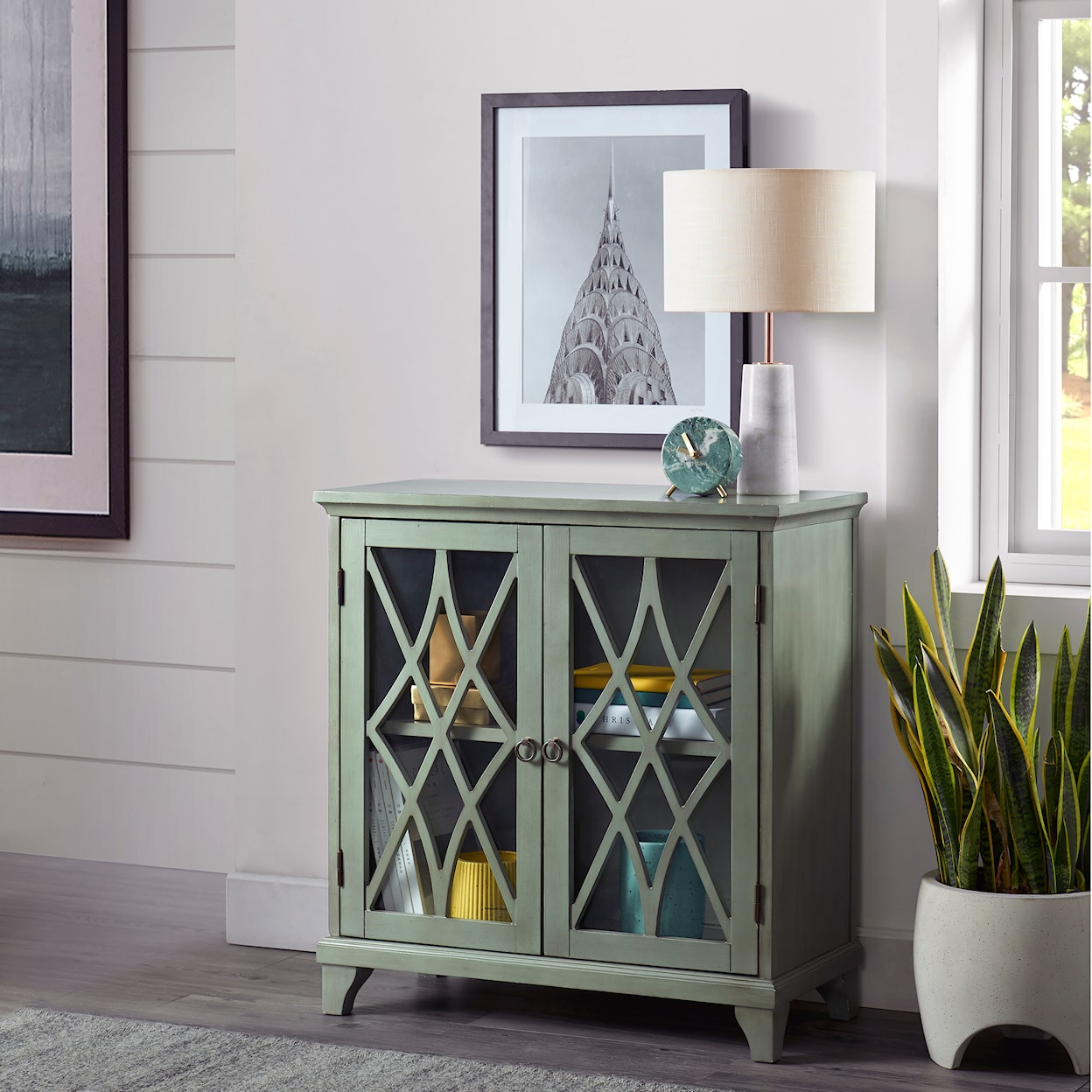 Accentrics Home Accents Two Door Chest in Sage