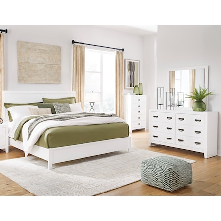 California King Panel Bed, Dresser And Mirror