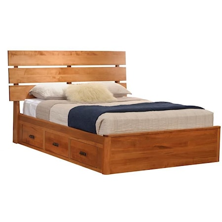 King Slat Bed with 2-Drawer Units