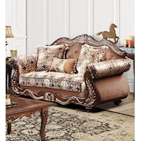 Traditional Loveseat with Accent Pillows