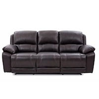 Casual Power Reclining Sofa with Pillow Arms