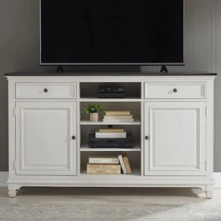 Transitional 68" Highboy TV Console