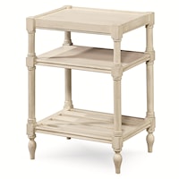 Farmhouse Chair side Table with 2 Shelves