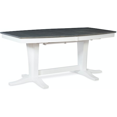 Transitional Milano Double Pedestal Extension Table