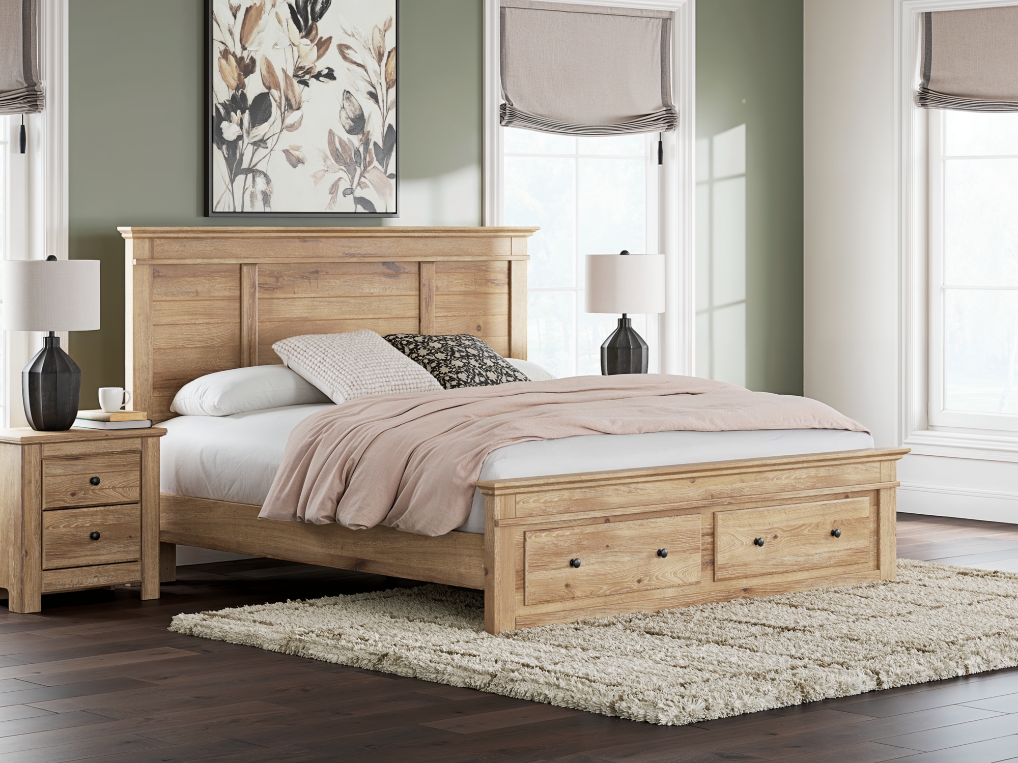 King Panel Storage Bed