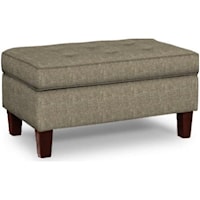 Transitional Storage Ottoman with Button-Tufted Seat