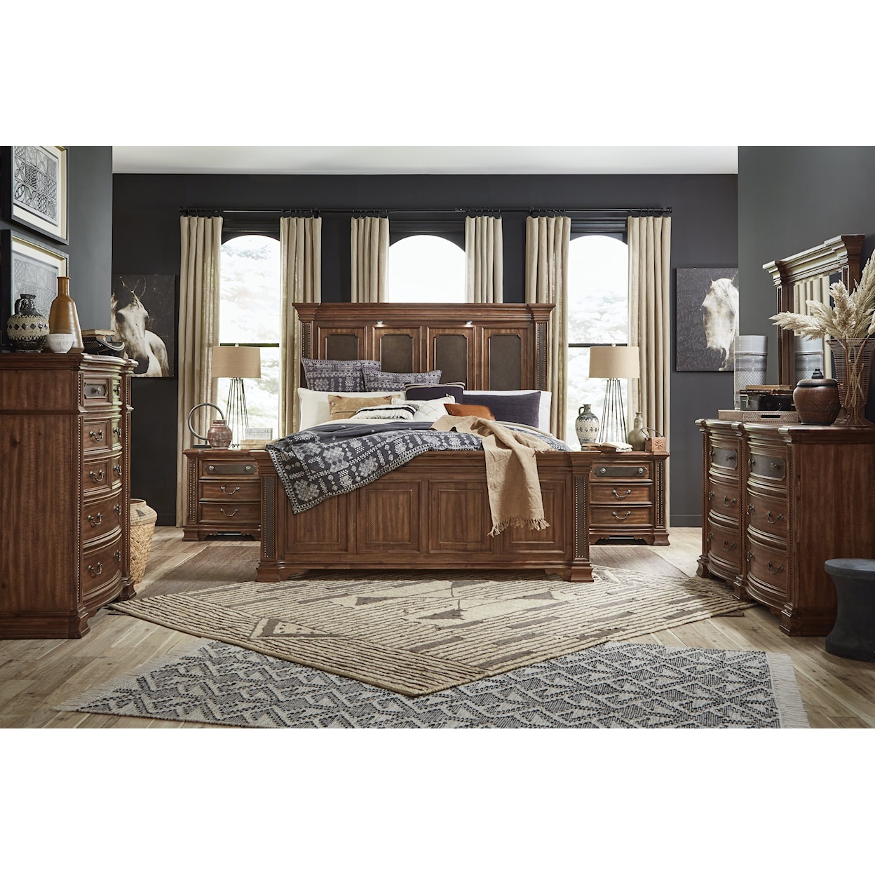 Magnussen Home Lariat Bedroom Queen Panel Bed