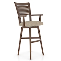 Traditional Customizable 30" Swivel Stool with Arms