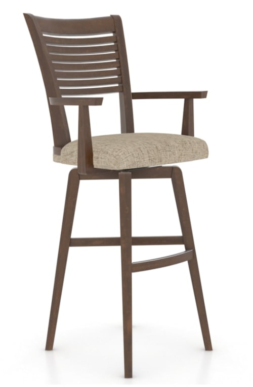 Traditional Customizable 30" Swivel Stool with Arms