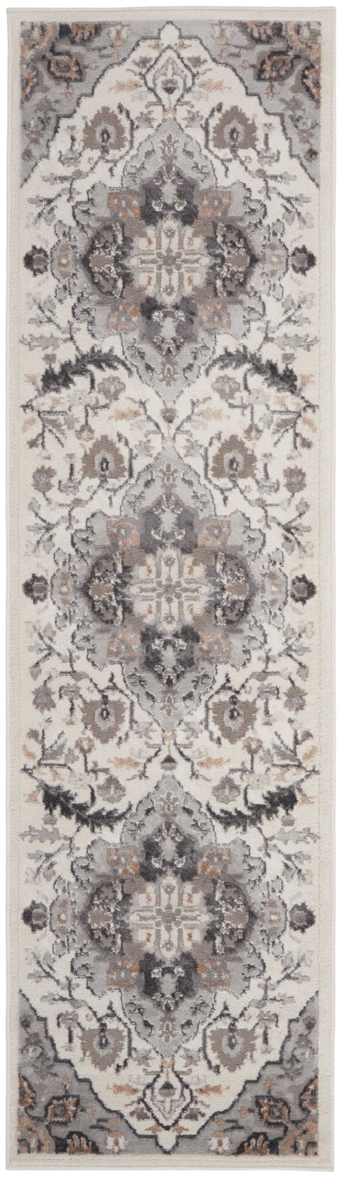 2'3" x 7'6" Ivory Grey Runner Rug
