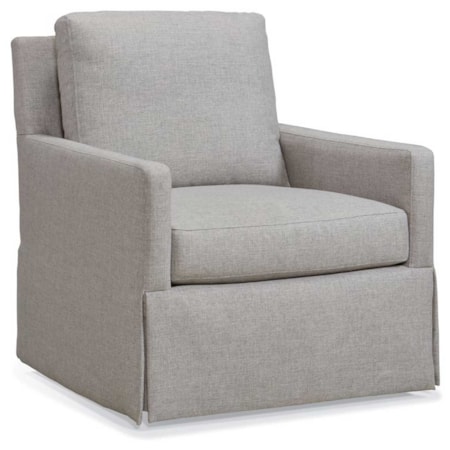 Dressmaker Track-Arm Lounge Chair w/Skirt
