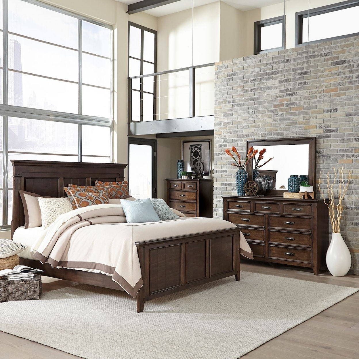 Liberty Furniture Saddlebrook Queen Panel Bedroom Group