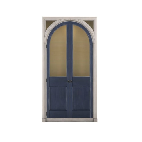 Transitional China Cabinet with Arched Double Doors