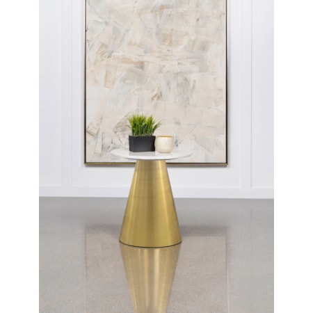 Marble Top Stainless Steel Side End Table