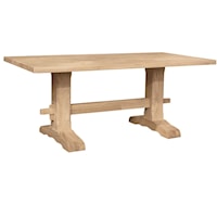 Farmhouse Trestle Solid Table Top w/ Trestle Table Base