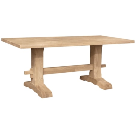 Trestle Solid Table Top w/Trestle Table Base