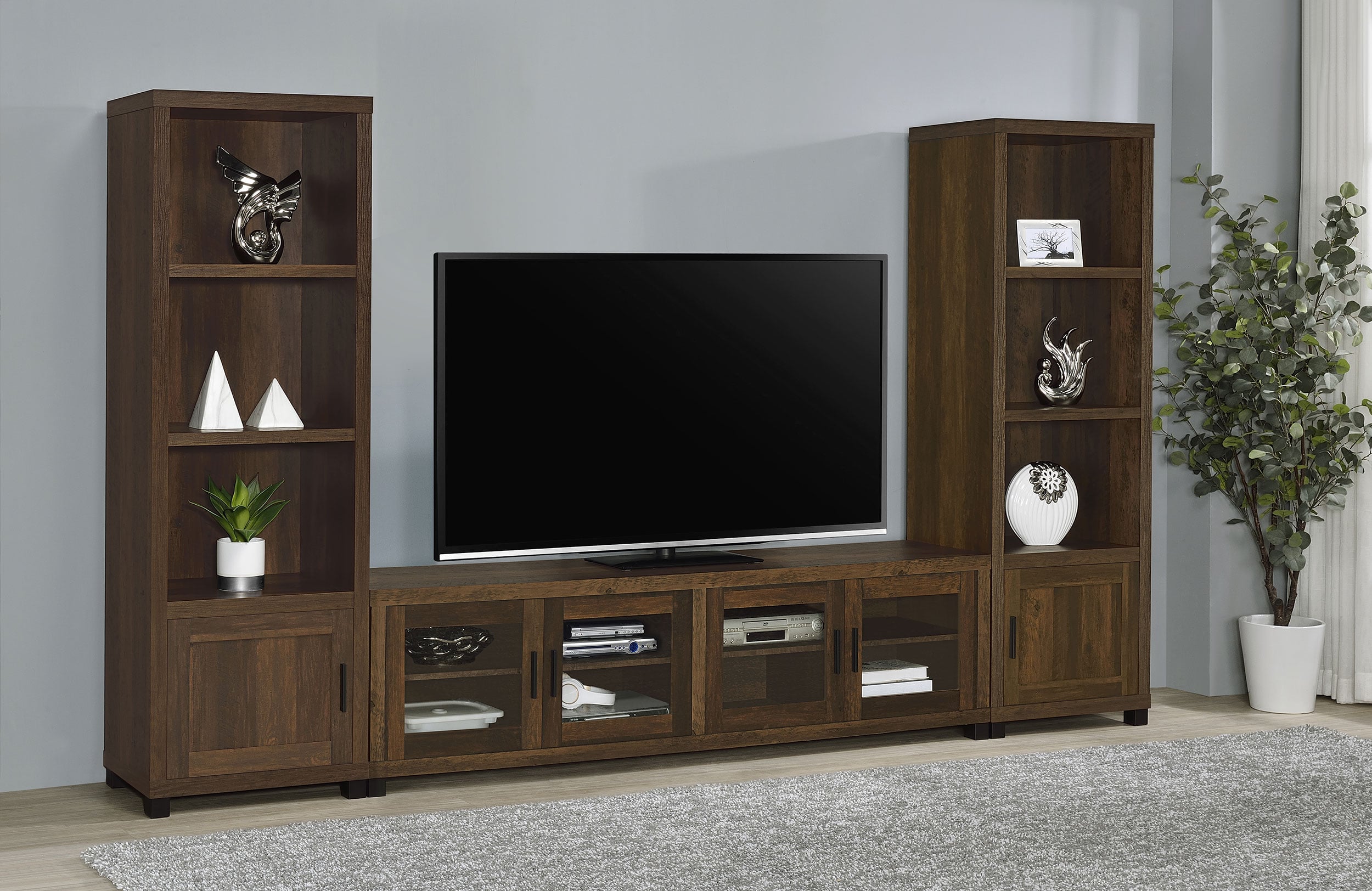 3-piece 79" TV Entertainment Center Pine