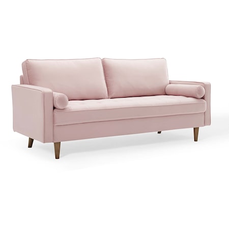 Valour Mid-Century Modern Performance Velvet Sofa - Pink