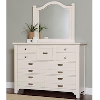 Master Dresser with 9 Drawers & Master Arch Mirror