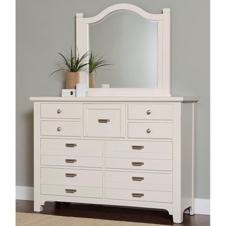 9-Drawer Dresser and Arched Mirror Set