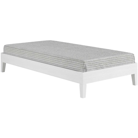 Nix Contemporary Twin Platform Bed - White