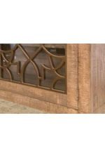 International Furniture Direct Mandala Rustic 2-Door Console with Glass Doors