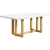 Elements International Morris Dining Table with Marble Top