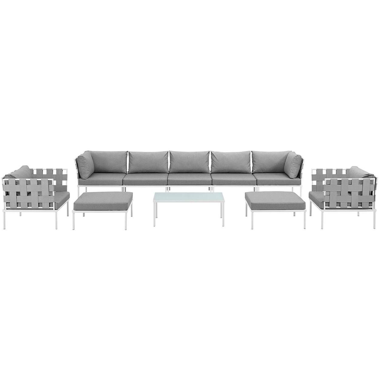 Modway Harmony Outdoor 10 Piece Sectional Sofa Set