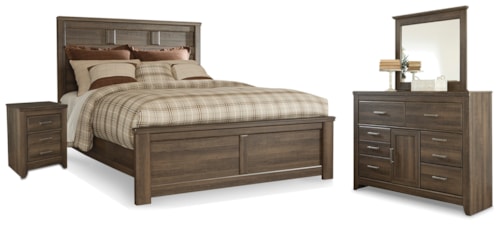 Queen Panel Bed, Dresser, Mirror And Nightstand